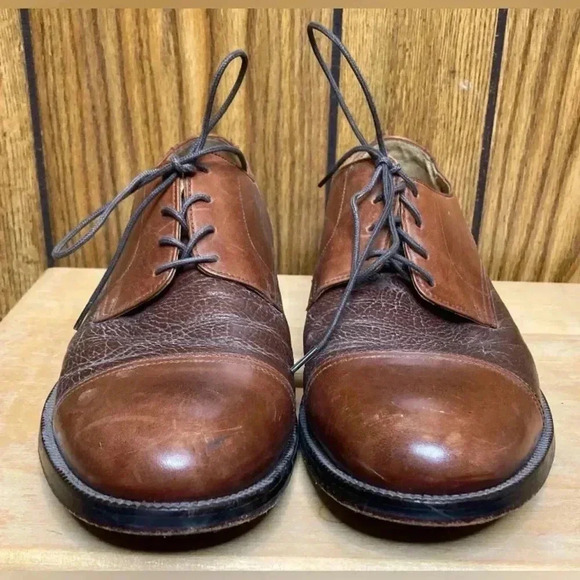 Men BOSTONIAN 2pod Comfort Brown Two Tone Cap Toe Lace Derby Leather Shoe Sz 10